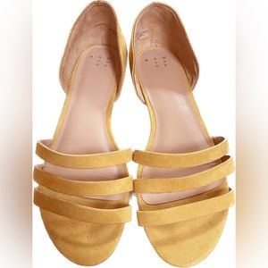 Mustard yellow strappy flat sandals | Size 9 | A New Day